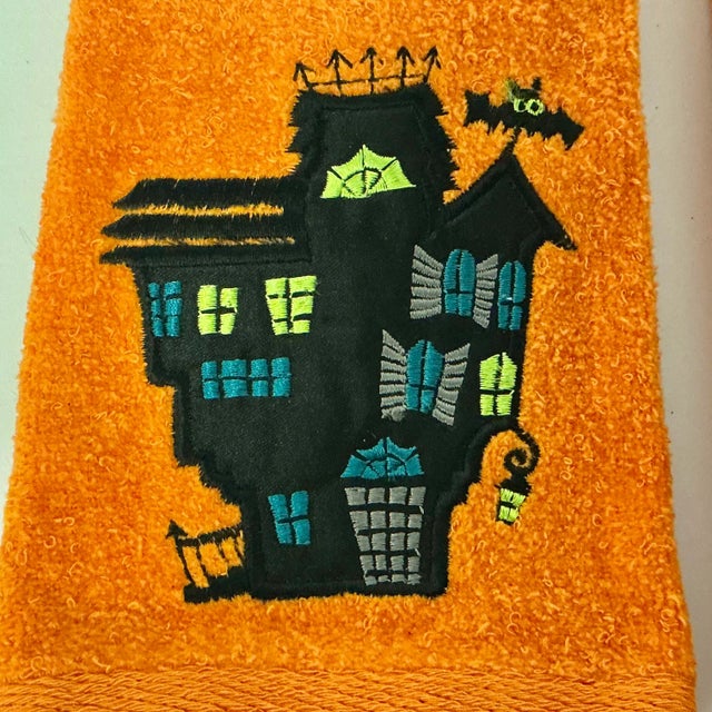 1980s 1980s Vintage Americana Boho Chic Halloween Haunted House Guest Tip Towels - A Pair. For Sale - Image 5 of 9