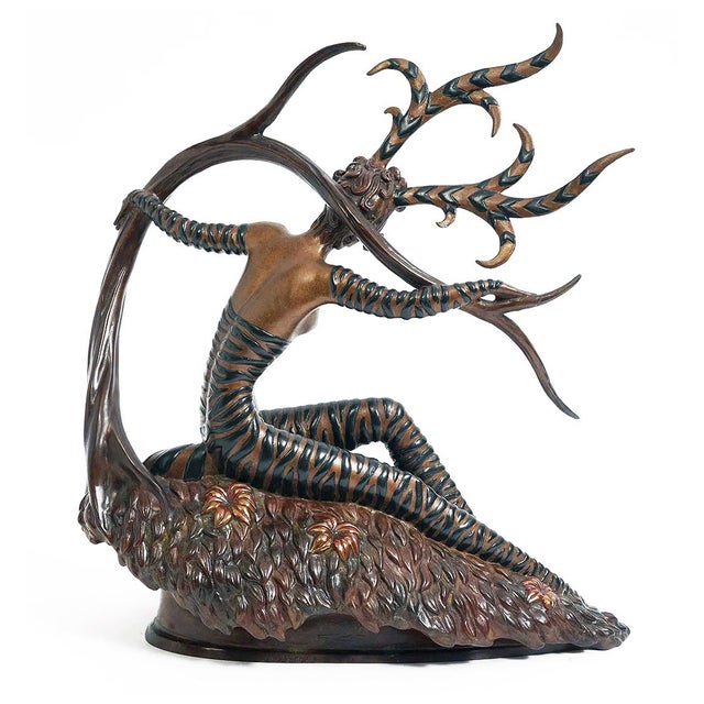 Bronze sculpture. Incised Erte signature with stamped numbered edition, foundry and date. From the edition of 375. Size:...