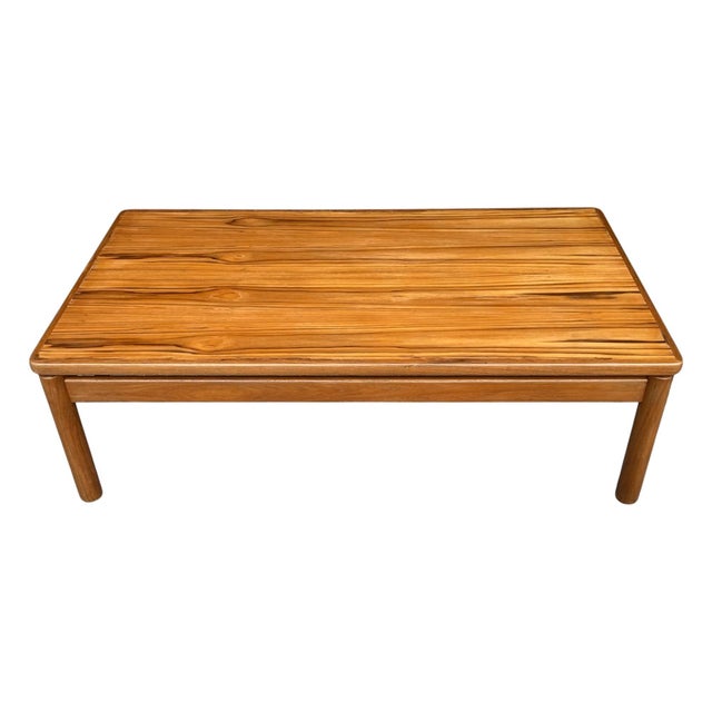 Chestnut Vintage Danish Modern Solid Wood Coffee Table For Sale - Image 8 of 12