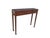 This vintage wooden console table features three side-by-side drawers across the front, each detailed with a traditional...