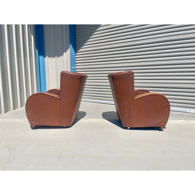 Vintage Art Deco Vinyl Lounge Chairs Set of 2 Chairish