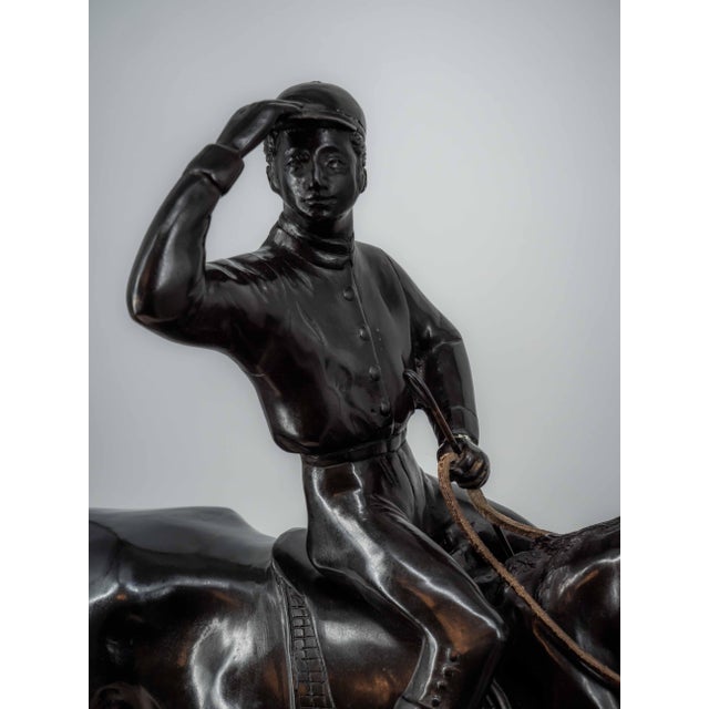 After Valton, Jockey on Horseback, Late 19th Century, Bronze For Sale - Image 3 of 9