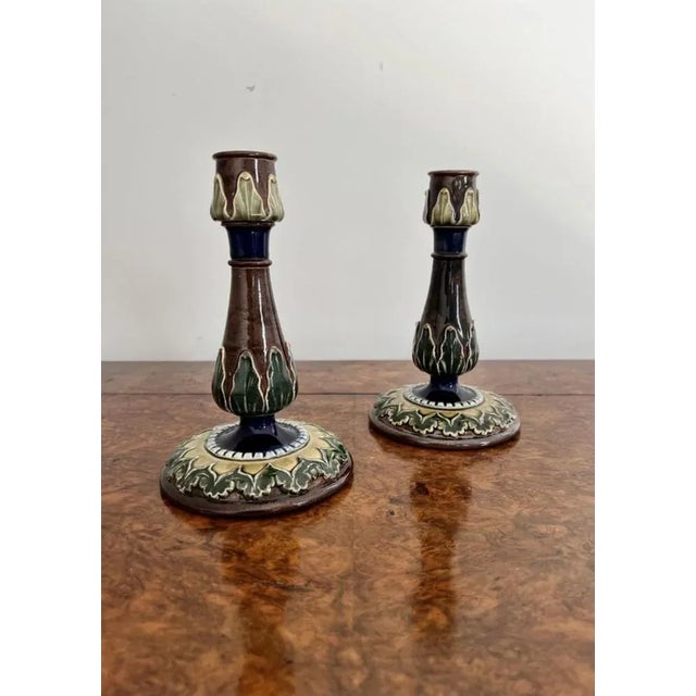Candlesticks from Royal Doulton, 1900s, Set of 2 For Sale - Image 3 of 8