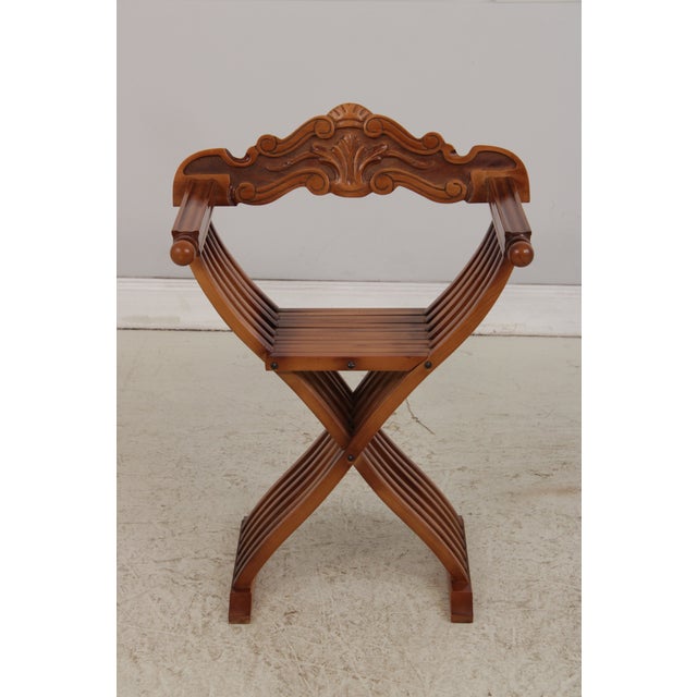 Traditional Vintage Savonarola Folding Chair For Sale - Image 3 of 18