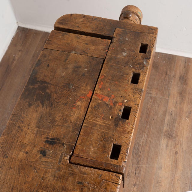 Brown Rustic Carpenters Workbench Narrow Console Table Circa 1900's For Sale - Image 8 of 14