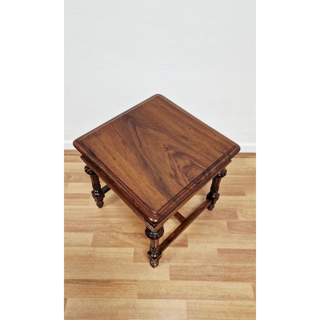 Umbertine Hand-Carved Walnut Side Tables, Italy, Late 19th Century, 1890s, Set of 2 For Sale - Image 10 of 14
