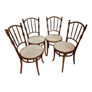 Set of 4 Late 19th Century Jacob & Josef Kohn, Wien, Bentwood Chairs