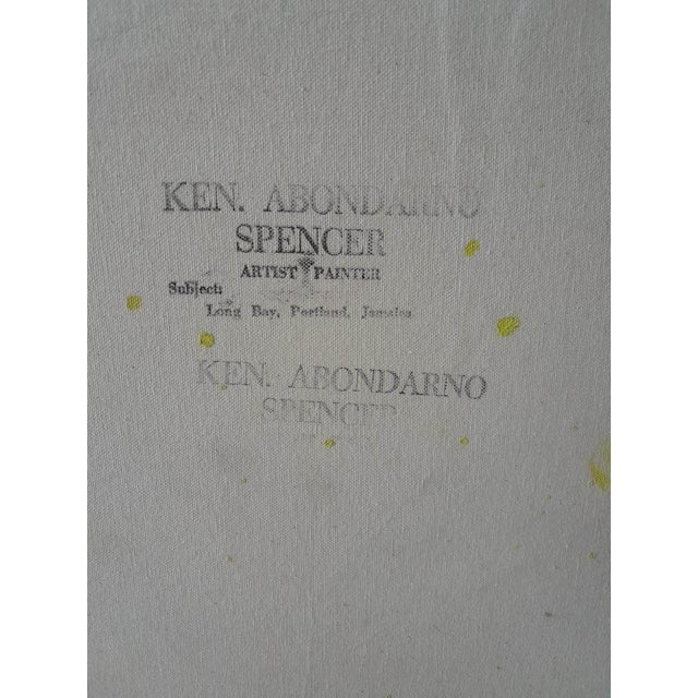 Kenneth Abendana Spencer, Signed Abstract Seascape Oil ‘Harbor Reflections’ (2000s), Framed For Sale - Image 14 of 14