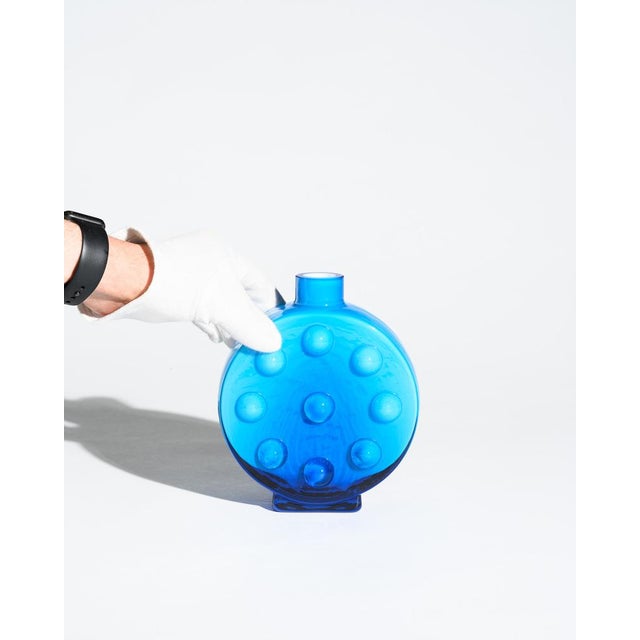 Pop Art Duo Blue Cased Glass Bubble Vases from Friedrich Kristall, Germany, 1970s, Set of 2 For Sale - Image 6 of 18