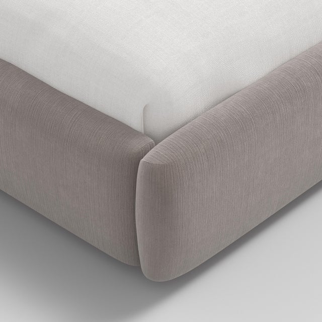 Stoffer Home x Cloth & Company Maura Slipcover Bed in Performance Velvet Steel - California King For Sale In Chicago - Image 6 of 6