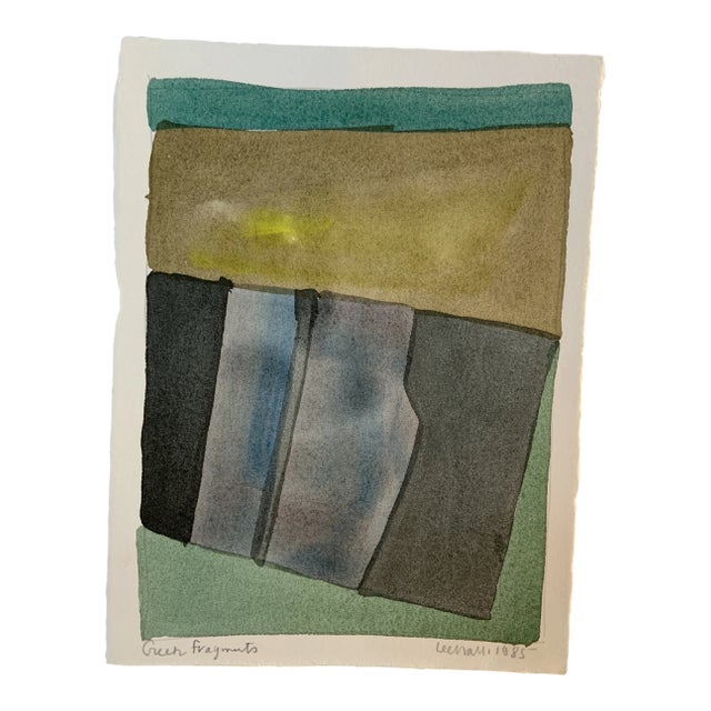 1980s "Greek Fragments" Abstract Watercolor Painting by Lee Hall For Sale