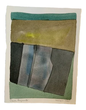 1980s "Greek Fragments" Abstract Watercolor Painting by Lee Hall