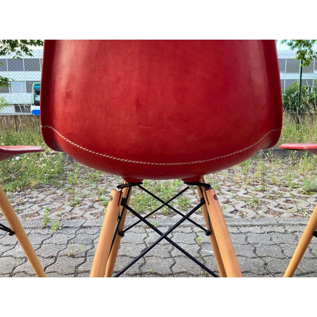 2000 - 2009 Side Chairs in Ox Red Saddle Leather from Sol & Luna, 2000s, Set of 4 For Sale - Image 5 of 18
