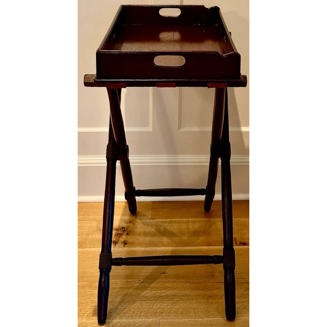 Late 19th Century Mahogany Serving Tray on Stand, England, Circa 1890 For Sale - Image 5 of 8