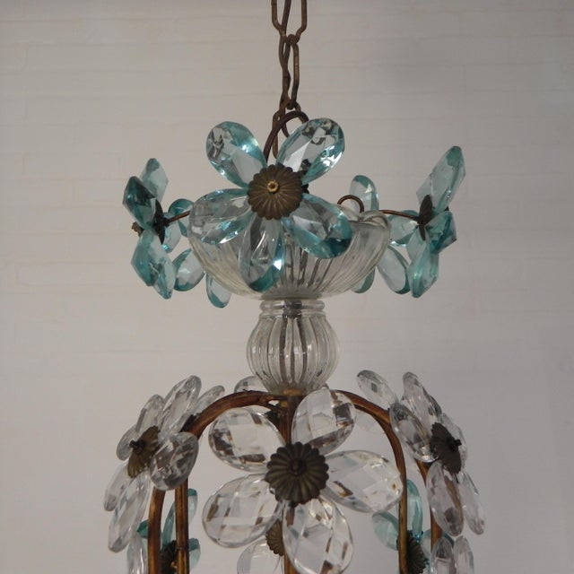 Pendant Lamp in Blue and Clear Crystal, 1930s For Sale - Image 16 of 18