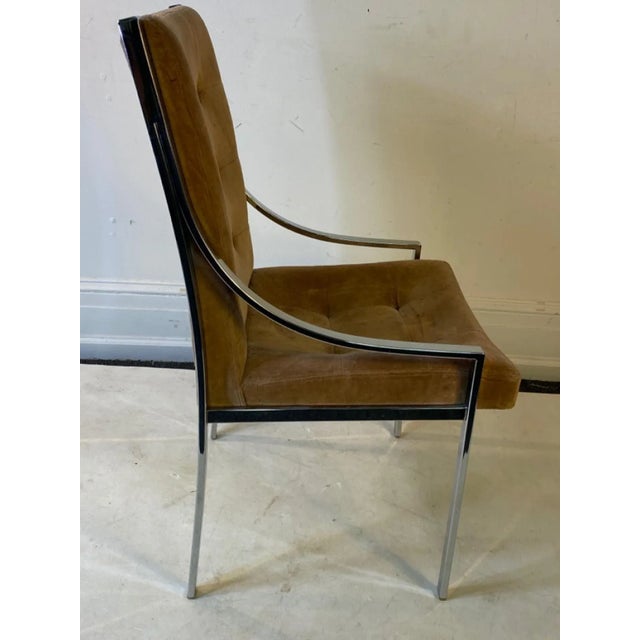 1970s Chrome Frame Dining Chairs Attributed to Milo Baughman - Set of 4 For Sale In Philadelphia - Image 6 of 9