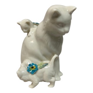 Belleek Pottery "Floral Treasures Cat and Kittens" Figurine For Sale