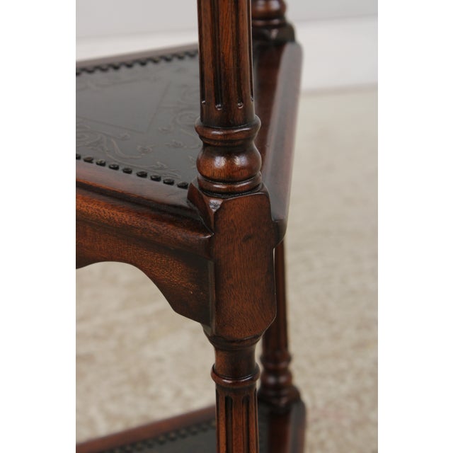 Pair of Theodore Alexander Mahogany 3 Tier Tables For Sale - Image 13 of 16