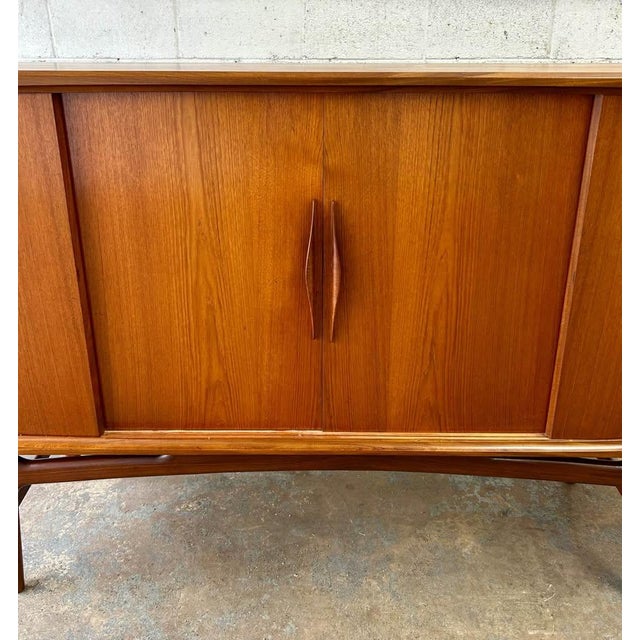 Danish Teak Mid Century Modern Sideboard by Aerthoj Jensen & Tage Molholm C. 1960s 4 Sliding Doors, Atrributed For Sale - Image 9 of 10