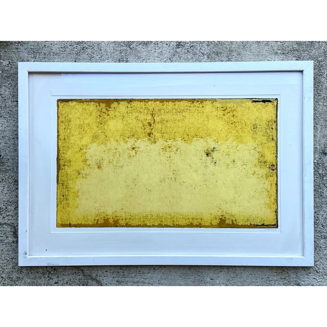 Framed Yellow Abstract Art Print For Sale In West Palm - Image 6 of 14