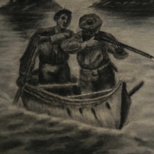 Original pencil and charcoal drawing; extremely fine detailing; appeared in Harper’s Weekly in Oct 1884; unsigned;