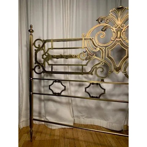 Mid 20th Century Mid 20th Century Vintage Brass Italian Queen Headboard For Sale - Image 5 of 6