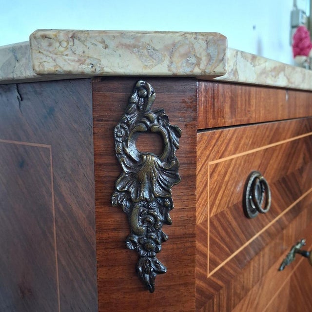 Louis Philippe Secretary Desk with Marble Top and Rosewood Veneer, France, 1900s For Sale - Image 10 of 17