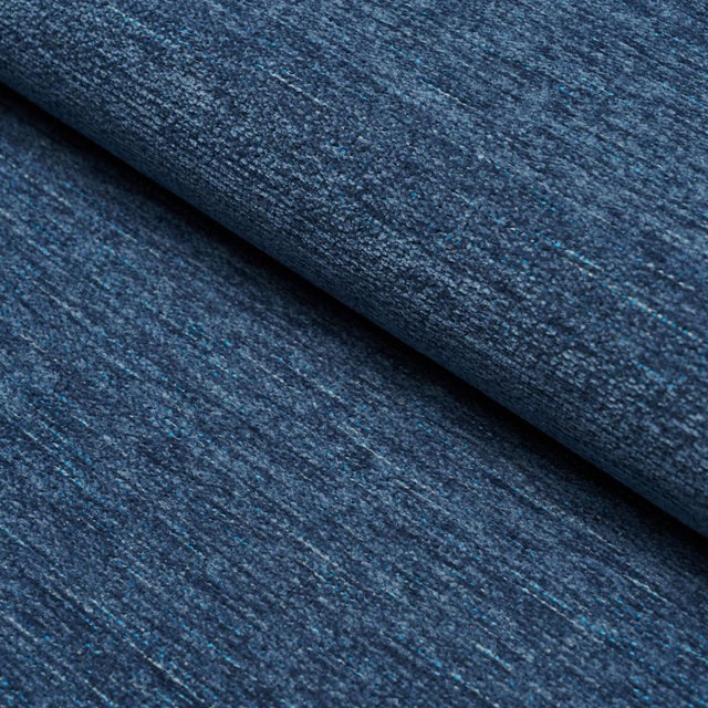 Schumacher Sample - Schumacher Corbin Performance Chenille Fabric In Indigo For Sale - Image 4 of 4