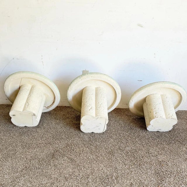 Sculpture Materials Postmodern Faux Coquina Coral Mushroom Nesting Tables - Set of 3 For Sale - Image 7 of 8