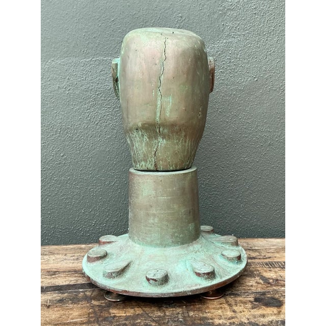 Vintage Steampunk Patinated Resin Bust of Man For Sale - Image 12 of 14