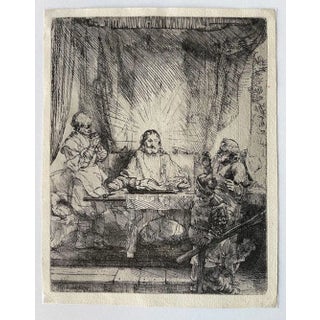 Rembrandt, The Supper at Emmaus, Etching For Sale