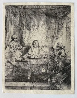 Rembrandt, The Supper at Emmaus, Etching