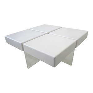 70's Karl Springer Styled Modular Wood Lucite Coffee Table