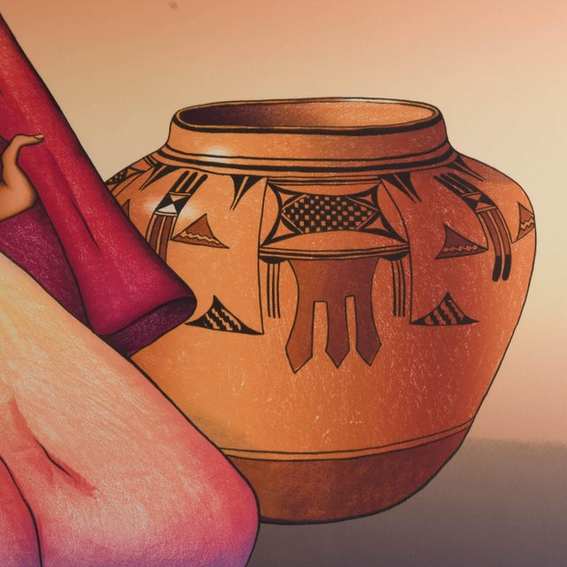 Gorman 1980s Framed Signed R C Gorman Lithograph "Harvest Jar" For Sale - Image 4 of 7