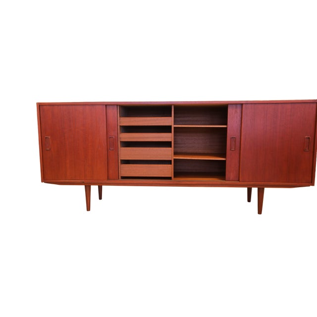 Vintage Danish Teak Sideboard with Sliding Doors, 1960 For Sale - Image 9 of 18