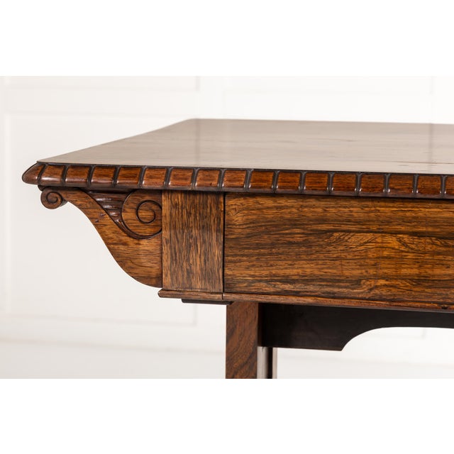 Antique English Regency Rosewood Library Table, 1800s For Sale - Image 4 of 10
