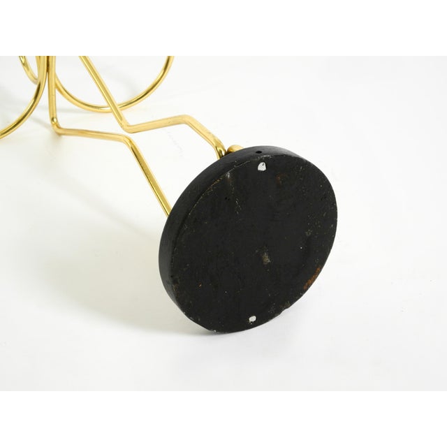 Mid-Century Modern Umbrella Stand in Brass and Black Cast Iron Base, 1950s For Sale - Image 10 of 11