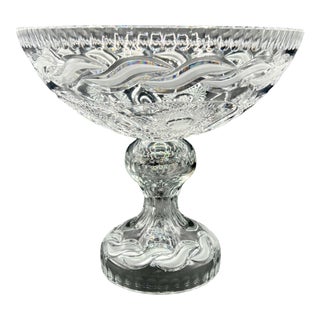 Vintage Crystal Centrepiece Pedestal Bowl on Baluster Stem, 1960s For Sale