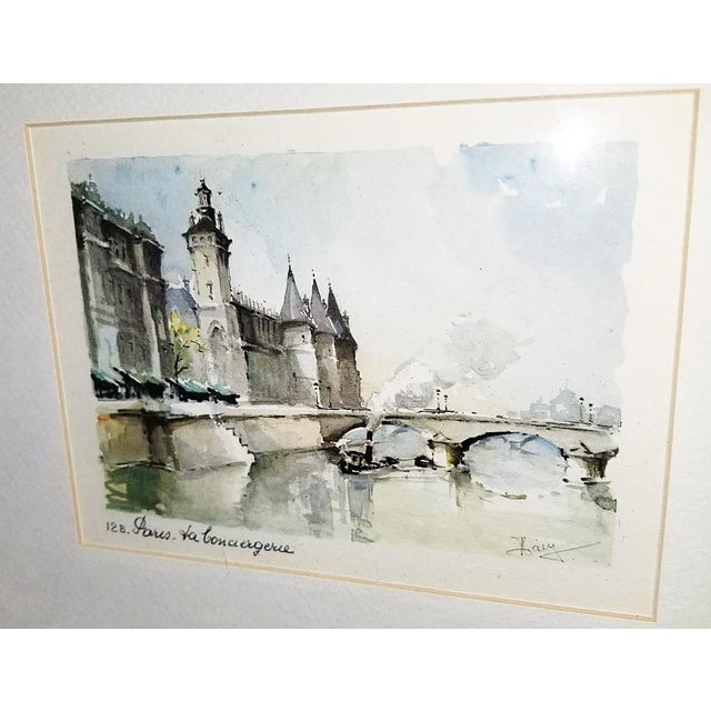 Post Impressionist Mid-Century Paris Watercolor Print For Sale - Image 3 of 3