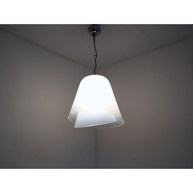 Murano Glass Giglio Double Dome Pendant Lamp by Lamperti, 1970s For Sale - Image 11 of 11
