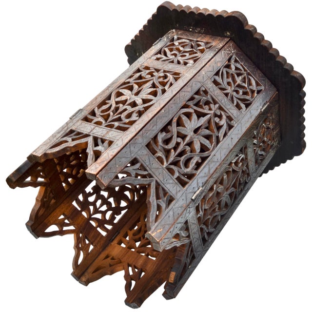 Early 20th Century Handmade Elephant-Patterned Anglo-Indian Side Table For Sale - Image 4 of 7