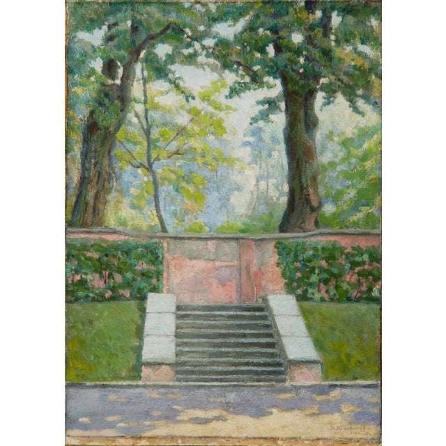 Revel. Staircase in Ekaterinental. Alexander Yakovlevich Kramarev (1886-1975). The painting has undergone museum...
