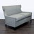 This Thomasville loveseat features soft grey upholstery with a modern design and decorative nailhead trim. The padded seat...