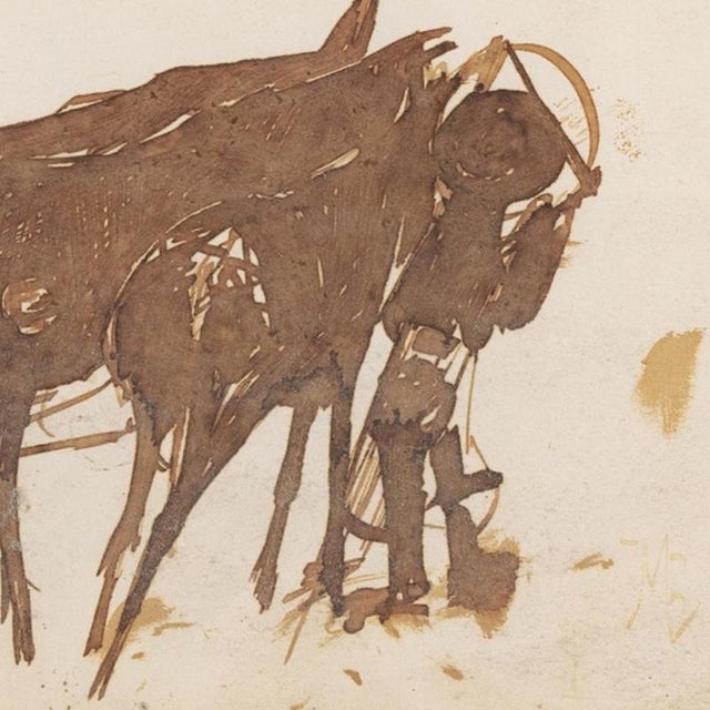 Espiga Pinto, Animalistic Composition, 1960s, Watercolor For Sale - Image 5 of 6
