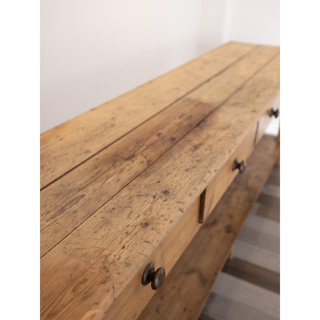 Impressive Antique English Pine Pot Board Dresser Base - Circa 1850 For Sale - Image 9 of 15