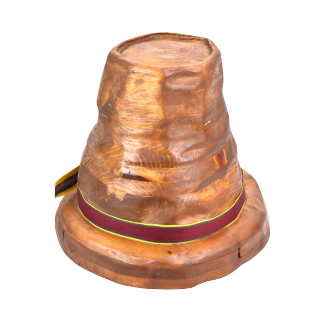 Wood 1970s Vintage Handmade Carved Tyrolean Hat Shaped Box For Sale - Image 7 of 13