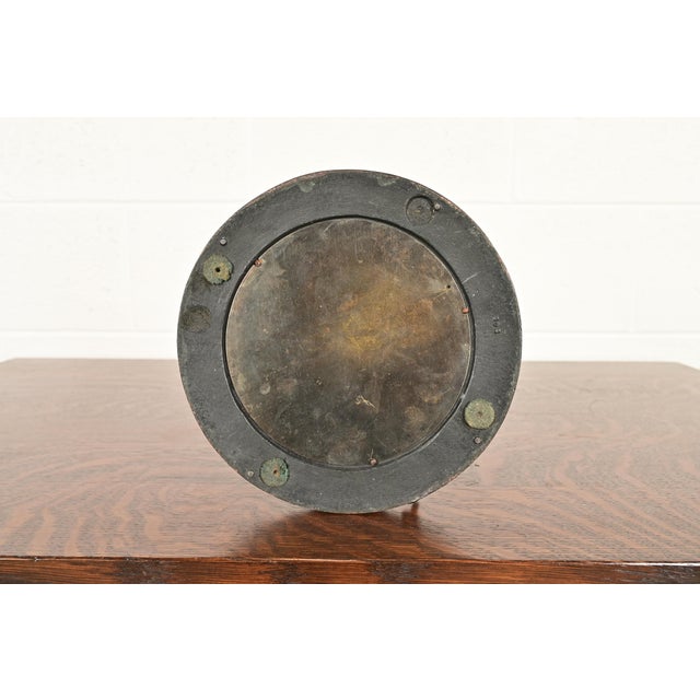 Antique Arts & Crafts Table Lamp With Painted Glass Landscape Scene Shade, Circa 1920s For Sale - Image 13 of 16