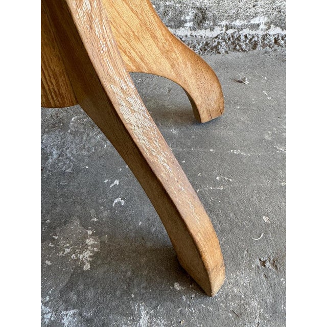 Wood Vintage Wooden Stool with Light Yellow Seat For Sale - Image 7 of 10