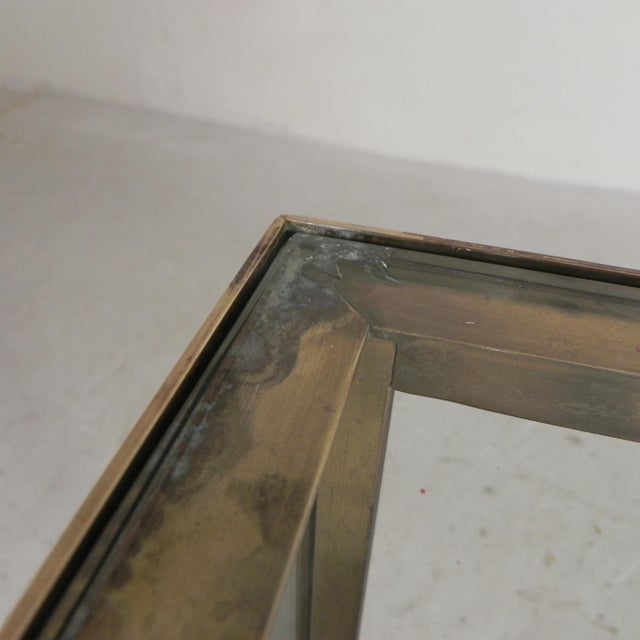 Gold Glass Counter Display Case with a Brass Frame and Glass Shelves, 1930s For Sale - Image 8 of 18