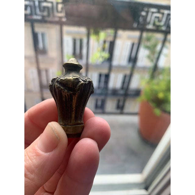 French Antique French Cast Bronze Foliate Lamp Finial 19th Century Parisian Found Object For Sale - Image 3 of 5